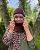 czapki damskie Czapka beanie z bawełny logo kolorowe Brąz 5
