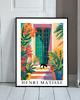 plakaty PLAKAT  St Tropez, kot Matisse obraz, kolorowa dekoracja ścienna 2