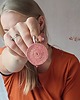 kolczyki soutache Kolczyki koła pudrowy róż ze złotem lekkie 2
