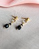 kolczyki pozłacane Czarny turmalin, kolczyki pozłacane wiszące delikatne 5