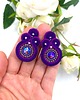 kolczyki soutache Gracia sztyfty sutasz małe fioletowe kolczyki z kryształkami 1