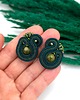 kolczyki soutache Kolczyki sutasz zielone sztyfty Largo z unakitem małe lekkie 1