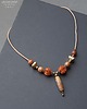 korale Agat DZI i rudraksha w niezwykłym etnicznym naszyjniku unikat handmade UNISEX 7