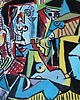obrazy Kolorowy obraz  olejny do salonu Pablo Picasso kobiety Algieru 2
