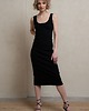 sukienki midi damskie Bawełniana prążkowana sukienka, CELINA DEEP BLACK 2