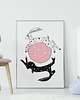grafiki i ilustracje Gwiezdne zające - plakat pink 2