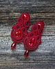 kolczyki soutache Bordowe kolczyki soutache z kryształkami 1