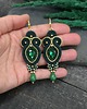 kolczyki soutache Kolczyki sutasz złoto zielone eleganckie z kryształkiem Rosalia 1