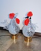 lampy stołowe Lampki Kogut i Kura Vintage Szkło Artystyczne Lata 80 6