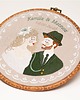 Ślub - inne Haft ślubny w tamborku 20 cm, indywidualna pamiątka ślubna, rocznicowa 59 4