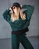 spodnie dresowe damskie Spodnie dresowe zielone o kroju marchewkowym Unisex 2