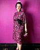 sukienki midi damskie KIMONO / sukienka kopertowa, bordowy print SŁOWIKI 100% wiskoza 7