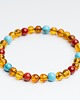 bransoletki z kamieni naturalnych Bransoletka z bursztynu, turkusu, koral 2