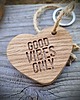 breloki Brelok serce z drewna, good vibes only 6