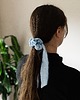 gumki do włosów Scrunchie/frotka len błękitna 1