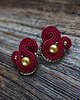 kolczyki soutache Bordowo- złote  kolczyki soutache 1