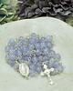 komunia - pozostałe Klasyczny różaniec, RĘKODZIEŁO, I Komunia Św., SREBRO 925, chalcedon 6mm 1