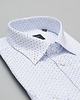 koszule męskie Koszula męska biała w mikrowzór 00364 dł rękaw slim fit 164/170 38 2
