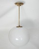lampy wiszące Lampa wisząca Mid Century Modern, lata 50., mosiądz i szkło, kula 25 cm 2