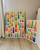 obrazy Obraz 75x 55cm  Geometria Szczęścia Multikolor Radosny Pastele Olejne 1