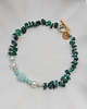 bransoletki z kamieni naturalnych Bransoletka z Malachitu Amazonitu i Pereł 1
