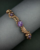bransoletki wire wrapping Miedziana bransoleta mankietowa z ametystem 2