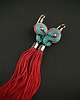 kolczyki chwosty Maike teal/red L - kolczyki z chwostami 1