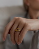 pierścionki złote Regulowany złoty modny pierścionek ze stali chirurgicznej pozłacanej 18k 1
