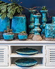 figurki i rzeźby Figurka ceramiczna Azzurro Kura, błękitna, 19 cm 1