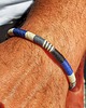 biżuteria męska Męska bransoletka - plecionka SNAKE 6-7 mm -czarny z granatem i beżem 1