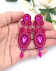 kolczyki soutache Lady kolczyki sutasz różowe wieczorowe lekkie z kryształkami 1