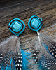 kolczyki soutache Kolczyki soutache z piórkami 1