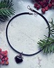 chokery Choker czarne serce gruby rzemień miedź 1