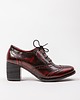 półbuty damskie PÓŁBUTY OKSFORDKI NA 6 CM SŁUPKU - S. NATURALNA - MODEL 251-CZARNO-CZERWONY 3