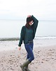 swetry damskie  Sweter handmade  z wełną  szmaragdowa zieleń 4