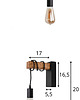 kinkiety Kinkiet lampa ścienna lampa na ścianę drewniana czarna LED E27 1