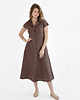 sukienki midi damskie Lniana Sukienka MARIGOLD dark chocolate 5