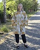 bluzki kimonowe damskie Kimono 100% len w kwiaty, wiązane paskiem. 2