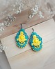 kolczyki soutache Kolczyki sutasz turkusowo-żółte 1