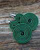 kolczyki soutache Zielono- czarne spirale  kolczyki soutache 2