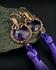 kolczyki wire wrapping Długie kolczyki z ametystem i chwostem 5