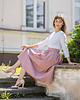 spódnice midi Pink Pastel - bawełniana spódnica midi 1