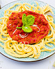 zabawki - inne Szydełkowe spaghetti z sosem pomidorowym i bazylią 5