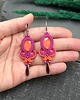 kolczyki soutache Kolczyki sutasz pomarańczowo różowe wiosenne kolorowe lekkie Elisa 1