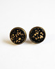 kolczyki z żywicy Kolczyki - Żywica czarno-złote - małe, brąz 1