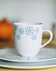 kubki i filiżanki Porcelanowy Kubek - Kolekcja Makatka Turkus 1