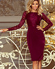 sukienki midi damskie 216-3 EMMA elegancka ołówkowa sukienka bordowa 1