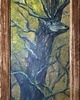 obrazy Obraz olejny ręcznie malowany 36x68 "Drzewo" jeleń + rama drewniana 1