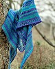 szale damskie Blue Flowers / chusta z jedwabiem 7