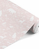 naklejki ścienne do pokoju dziecka TAPETA w rolce - FOREST ANIMALS PINK 3